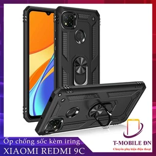 Ốp lưng Xiaomi Redmi 9C 10A chống sốc 2 lớp kèm nhẫn iring làm giá đỡ