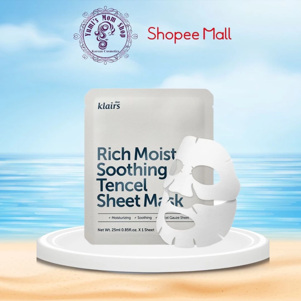 Mặt Nạ Dưỡng Ẩm, Bảo Vệ Da Khỏe Mạnh Klairs Rich Moist Soothing Tencel Sheet Mask 25ml