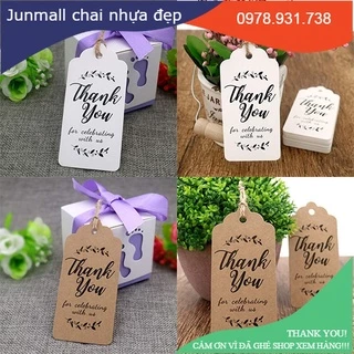 Tag Quần Áo, Tag Quà Tặng 3x5cm - 100 cái kèm 20m dây đay treo nhãn  (có sẵn)