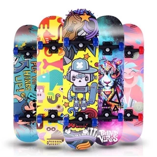 Ván Trượt Thể Thao, Ván Skateboard Mini Trẻ Em Họa Tiết Hoạt Hình Đẹp Chắc Chắn Dài 80x20 cm Cho Bé