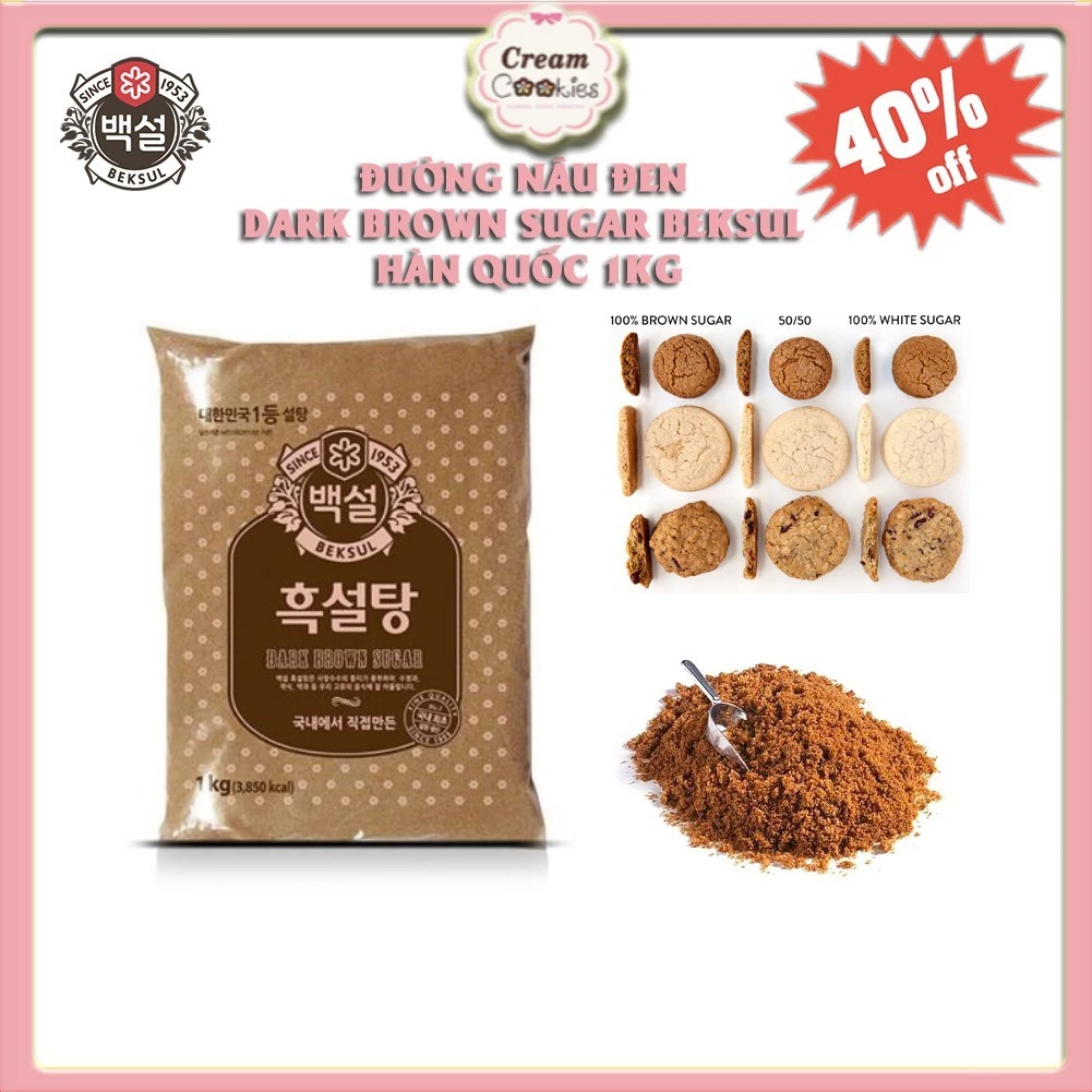 ĐƯỜNG NÂU ĐEN\DARK BROWN SUGAR BEKSUL NHẬP KHẨU CHÍNH HÃNG HÀN QUỐC 1KG