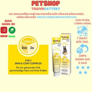 Gimcat Cheese Biotin Paste 50g Gel dinh dưỡng phô mai cho mèo giúp lông da bóng mượt, móng săn chắc