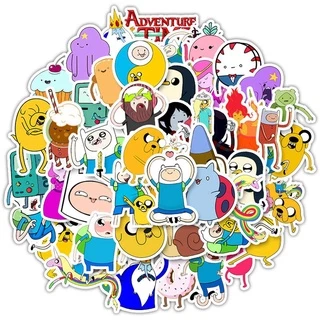 Y&P| Hình Dán Chống Nước Adventure Time Phim Hoạt Hình Mũ Bảo Hiểm Máy Tính Xách Tay Hành Lý Dán Thiết Lập, 50 tờ