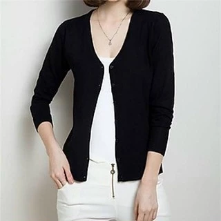 Áo khoác len cardigan 9 nút tay dài nhiều màu