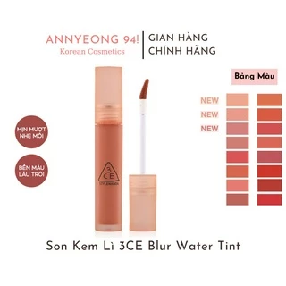 [Màu Mới 2023] Son Tint Siêu Lì 3CE Blur Water Tint Mịn Mượt Nhẹ Môi Không Lem