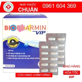 Men Tiêu Hoá Biopharmin Vip  Bổ Sung Lợi Khuẩn, Hỗ Trợ Rối Loạn Tiêu Hóa - Hộp 100 viên