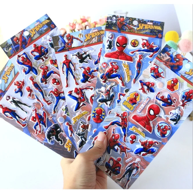 Sticker 3D Siêu nhân Người Nhện Hình dán nổi Spider Man cho bé