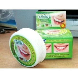 Kem tẩy trắng răng Green Herbal Clove Toothpaste 25g. Tặng kèm hủ nhỏ hương dừa 10g