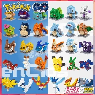 Nano Khối Bỏ Túi Quái Vật Khối Xây Dựng Pikachu Charmander Hoạt Hình Dễ Thương Anime Mô Hình Nhân Vật Trang Trí Đồ Chơi Quà Tặng