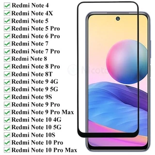 Kính cường lực bảo vệ toàn màn hình cho Xiaomi Redmi Note 9 8 7 6 9s 10 Pro Max Redmi Note 4 4x