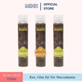 Gôm, keo xịt tóc MACADAMAIA 320ml tạo kiểu giữ nếp cho tóc. HÀNG CHÍNH HÃNG .