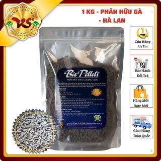 Phân Bón Hữu Cơ Gà BIO PELLETS - Dạng Viên Tan Hoàn Toàn- Gói 1kg