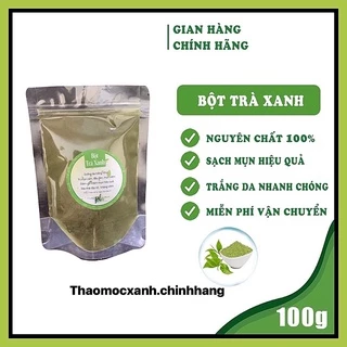 [Chính Hãng] Bột Trà Xanh PL Cosmetic 100g Nguyên Chất