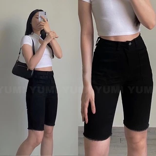 Quần Ngố Kaki Đen Dáng Ôm Chất Kaki Co Giãn [FREESHIP] Quần Short Ngố ĐEN Hot Trendy Dễ Phối Đồ