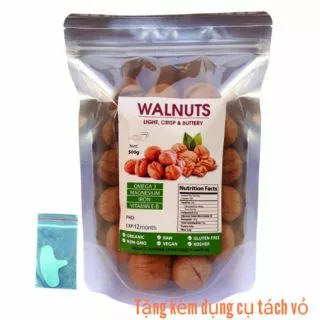 500g Quả óc chó Mỹ vỏ mỏng (tặng kèm dụng cụ tách vỏ )