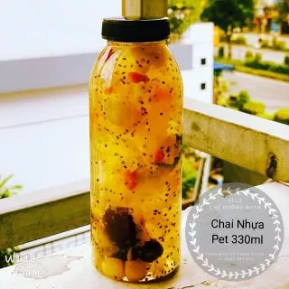 10 Chai Nhựa Pet size 330ml đựng chè dưỡng nhan , nước ép trà sữa