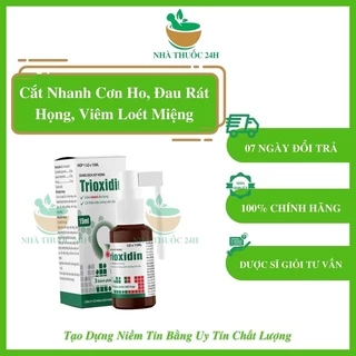 Xịt Họng Trioxidin 15ml giúp giảm nhanh đau rát họng, ngứa họng, viêm loét miệng lưỡi