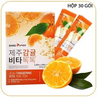 Nước ép quýt Sanga Jeju Tangerine Vita Tok Tok hộp 30 gói - Thanh lọc, giảm cân, tăng sức đề kháng, tăng cường miễn dịch