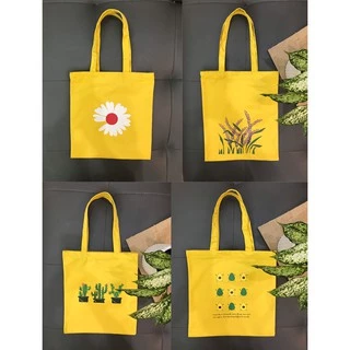 [CÓ KHÓA] TÚI TOTE VẢI CANVAS VÀNG