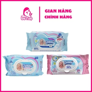 Khăn ướt Bobby không mùi & hương dịu nhẹ 80/100 miếng (Bịch)