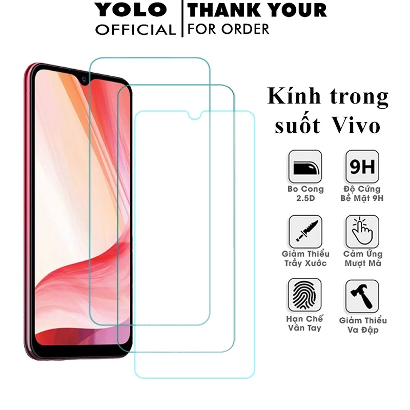 Cường lực Vivo Y19 Y11 Y12 Y15 Y17 U10 U20 Y5s Y50 Y30 Y20 Y20s Y3 Y91i V15 Pro Y93 Y91 Y91c Y95 Y1s Y90 Y12s [THT]