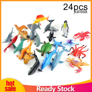 Set 24 Mô Hình Các Loài Tôm Hùm / Cá Voi Sinh Động Như Thật Cho Bé