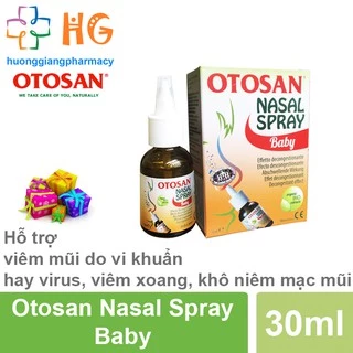 Xịt mũi cho bé Otosan Nasal Spray Baby viêm mũi dị ứng viêm xoang làm sạch khoang mũi thông mũi Lọ 30ml