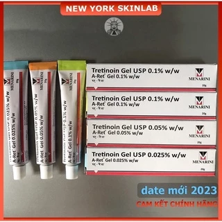 Tretinoin Aret gel 0.1% - 0.05% - 0.025% (20g) - tretinol giảm mụn, chống lão hóa (tre Ấn Độ chính hãng)