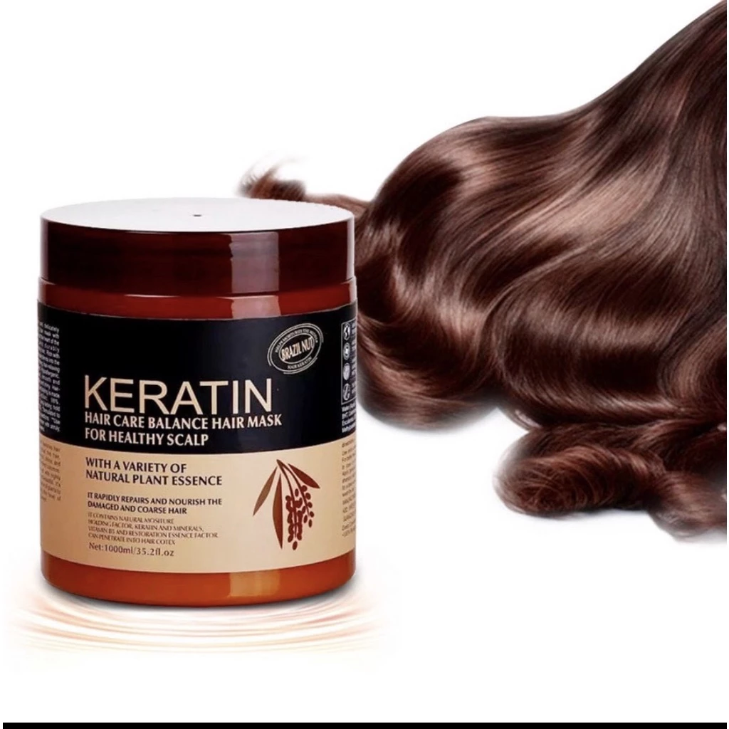 Kem ủ tóc KERATIN COLLAGEN 1000ML LAVENDER BRAZIL NUT - Ủ hấp tóc cung cấp dưỡng chất KERATIN tự nhiên Nâu