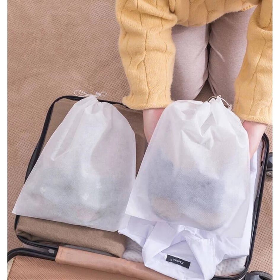 Set 10 Túi Đựng Giày Dép, Túi Sách, Vật Dụng, Quần Áo Dây Rút (24 x 38cm)