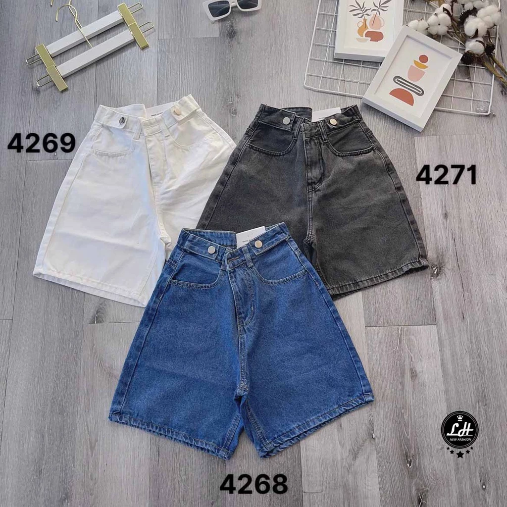 Quần short jean nữ ống rộng Lê Huy Fashion nhiều màu kiểu 2 bass ở cạp quần dễ thương cho nàng Ms 4269