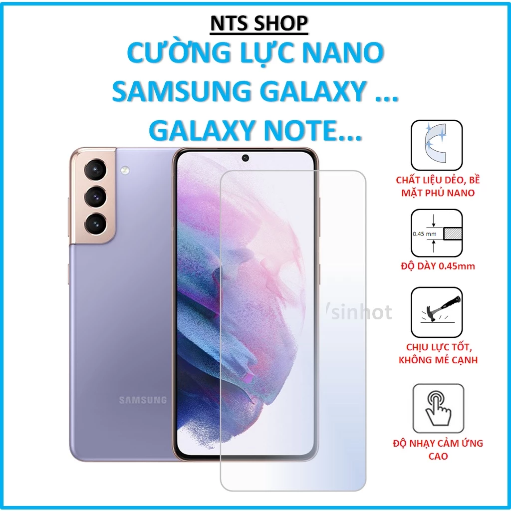 Dán cường lực dẻo bảo vệ màn hình SAMSUNG GALAXY S6/7/8/9/10/20; NOTE 3/4/5/6/8/10/note edge