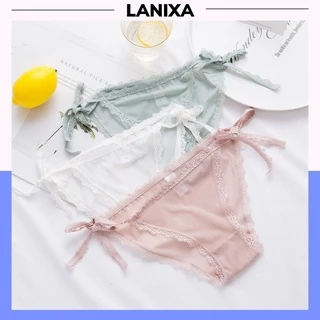 Quần lót nữ ren 2 mảnh sexy, Quần chíp nữ buộc nơ 2 bên gợi cảm LANIXA L105