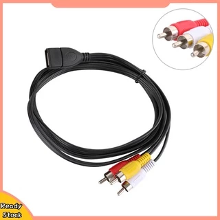 Dây cáp chuyển đổi âm thanh video cổng lỗ cắm USB A 2.0 sang đầu cắm 3 RCA AV dành cho máy tính tivi