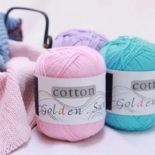 Len Milk Cotton 50g Sợi Nhỏ 1mm, Cuộn Cotton Sun 32 Màu Dùng Kim Móc Len Size 2mm Tự Làm Móc Khóa Len Handmade Lylycraft