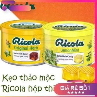 Kẹo Ngậm ho Thảo Mộc Ricola Hộp Thiếc Lemon Mint / Original Herbs 100g