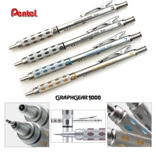 Bút Chì Kim Pentel Graphgear 1000 Inox | Chì Kỹ Thuật Chuyên Nghiệp Chuyển Được Độ B | Vẽ Phác Thảo, Kiến Trúc, Mỹ Thuật