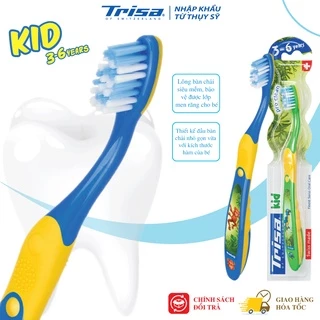 Bàn Chải Đánh Răng Trẻ Em Trisa Kid 3 - 6 Tuổi Giúp Chải Sạch Răng Bảo Vệ Nướu Răng Cho Bé