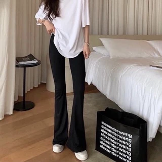 (Xả Kho) Quần Legging Ống Loe Nữ Lưng Cao Nâng Mông, Siêu Tôn Dáng Cho Nữ 1m5 Đến 1m68