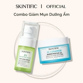 Combo giảm mụn dưỡng ẩm SKINTIFIC gồm Serum giảm mụn 20ml + Gel dưỡng ẩm 5X 30g