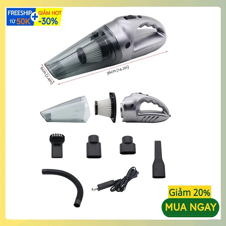 Máy hút bụi ô tô R.6052 USB 120W công suất lớn lực hút khỏe