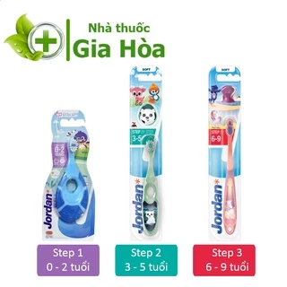 Bàn chải đánh răng em bé / trẻ em lông mềm Jordan Oral Care (Bước 1 - Bước 2 - Bước 3)