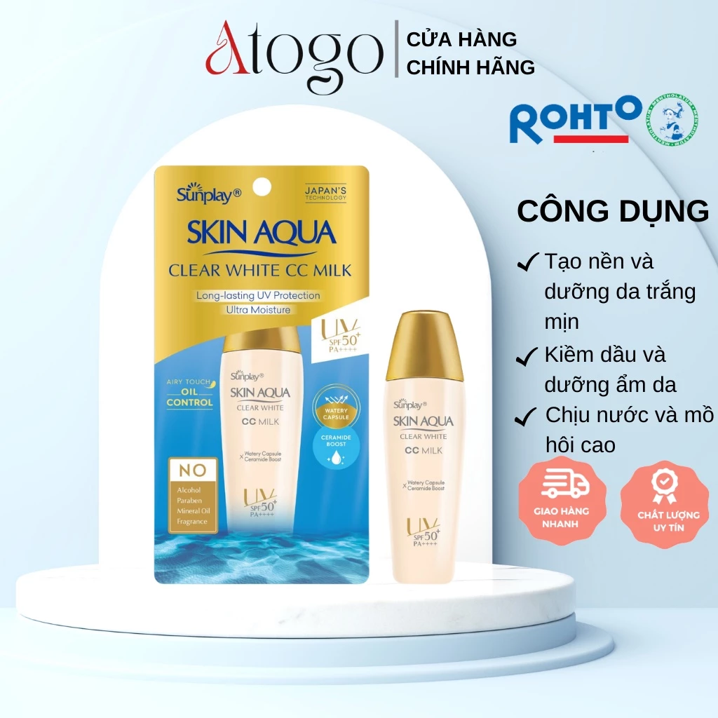 Sữa Chống Nắng Tạo Nền Sunplay Skin Aqua Clear White Cc Milk 25g