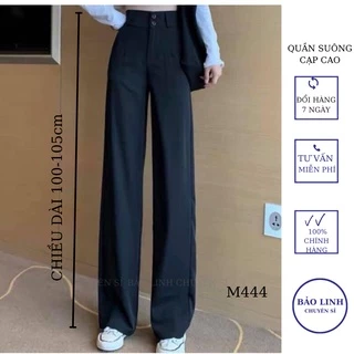 Quần Ống Suông Culottes Cạp Cao 2 Khuy,Quần Ống Rộng Khóa Trước Chất Tuyết Mưa M444