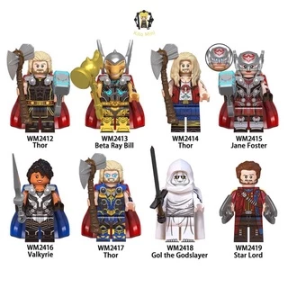 Minifigures Thor Nhân Vật Mavel Xếp Hình Lắp Ráp Phim Truyện Love And Thunder Tình Yêu Và Sấm Set WM6146