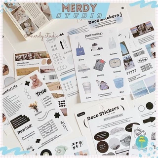 Set 3 tờ sticker trang trí bullet journal Korean Aesthetic Lifestyle