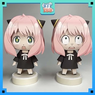 Mô hình giấy Anime Chibi Anya ver 3 (Hoảng hốt + Thích thú) - Spy x Family + kit hộp trang trí