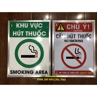 [SALE OFF] Biển báo cấm hút thuốc và khu vực hút thuốc- Hình thật, có sẵn