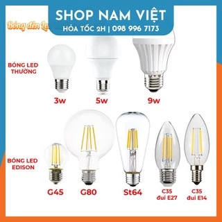 Bóng Đèn Led Bulb Edison Đui E27 Các Loại Kín Nước, Trang Trí Ngoài Trời 3W 5W 10W 20W