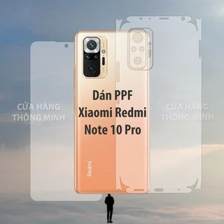 Tấm dán Xiaomi Redmi Note 10 Pro dán PPF mặt trước/dán mặt sau/dán màn hình/dán mặt lưng Full viền chuẩn